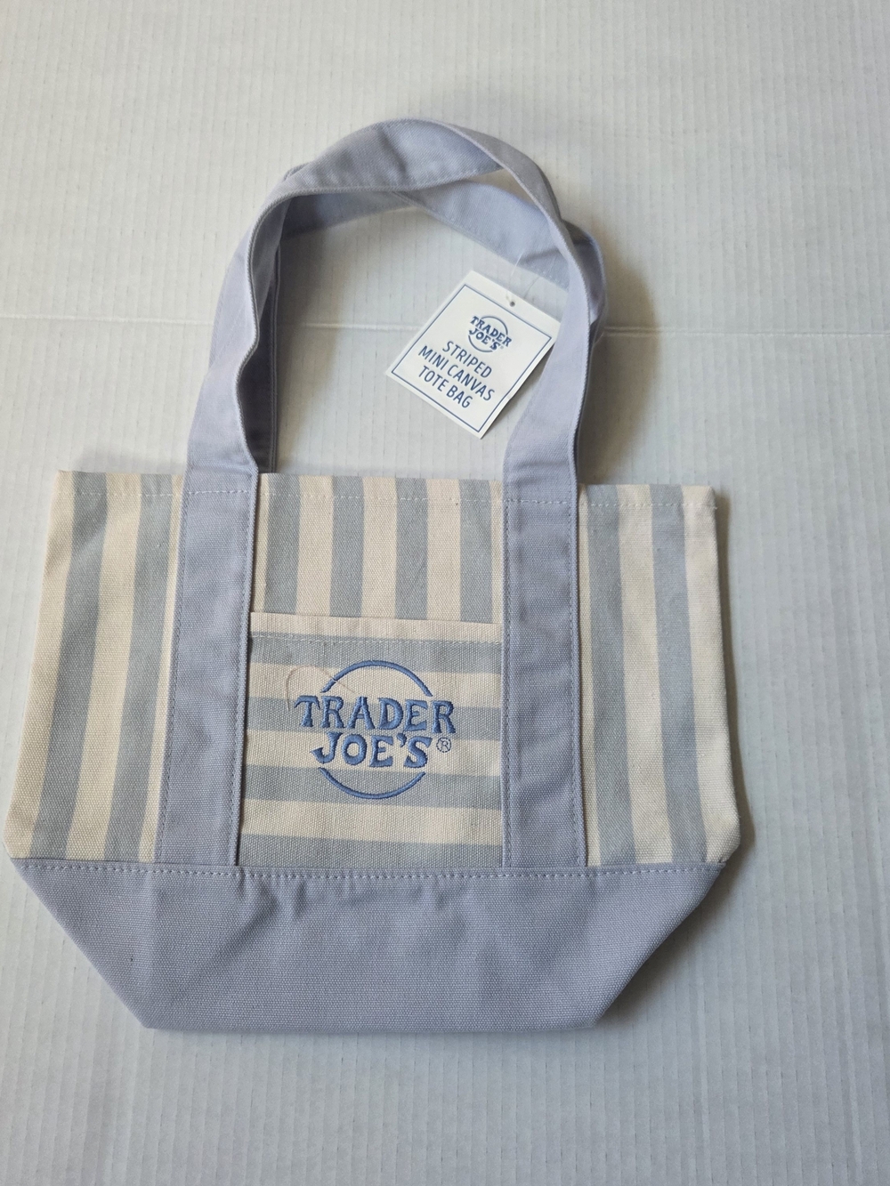 Trader Joe's Striped Canvas Tote Bag